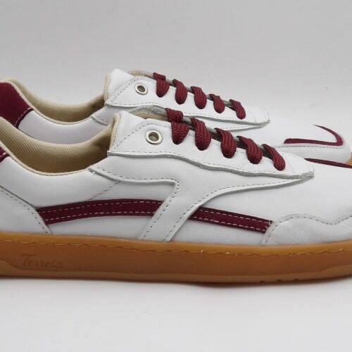 Marina Piel natural Blanco/Granate