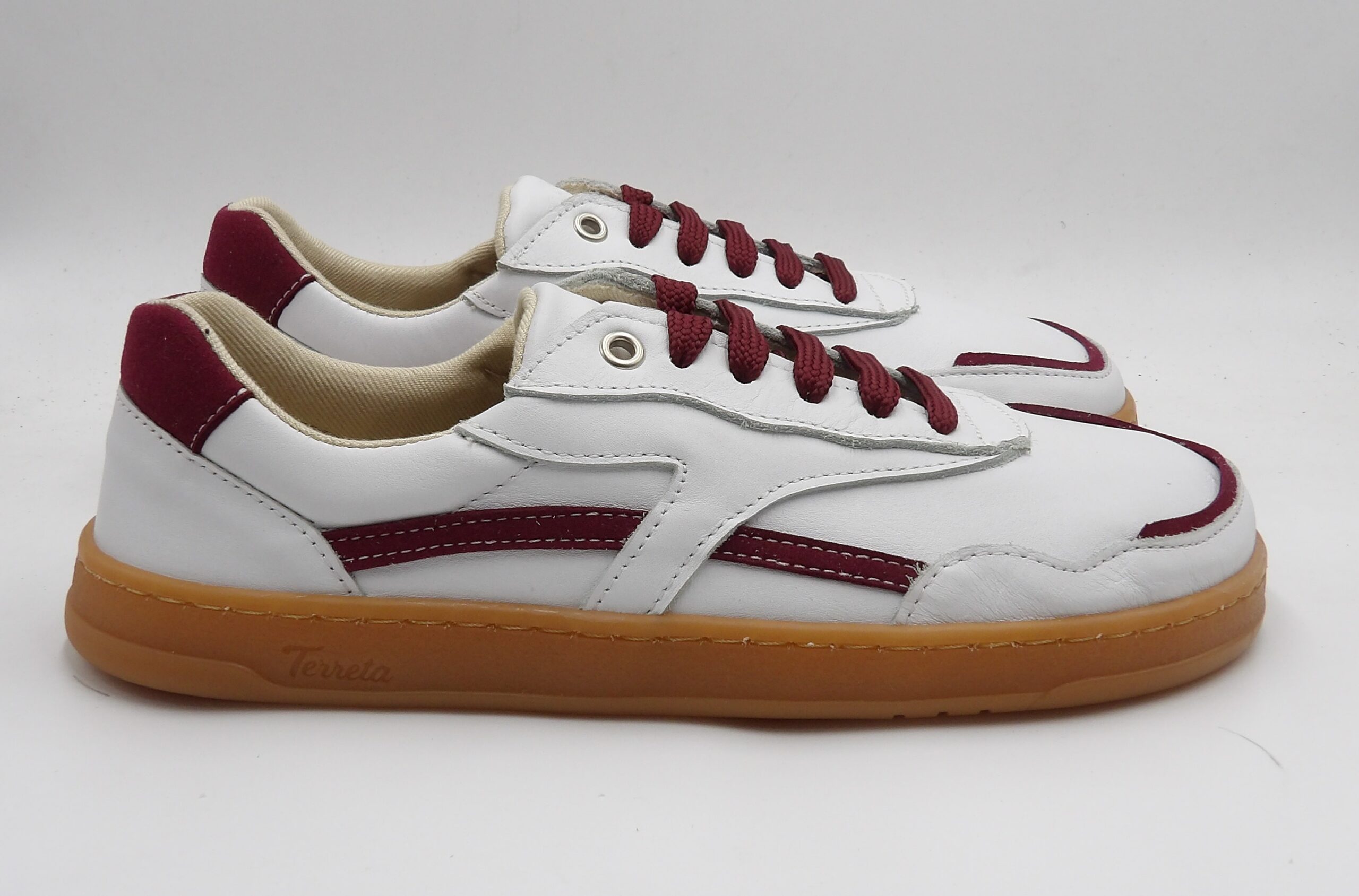 Marina Piel natural Blanco/Granate